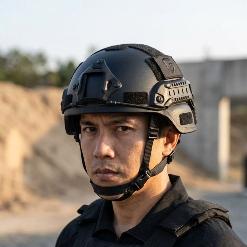 HELM TACTICAL MICH 2000 MILITER PELINDUNG KEPALA DENGAN KAMERA NIGHT VISION