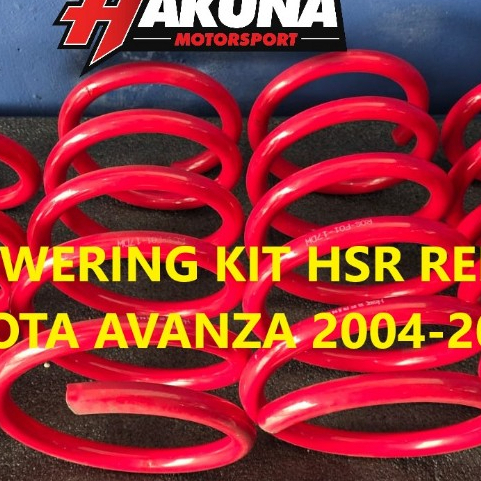 owering Kit HSR RED Toyota Avanza 2004-2014 | Per Pendek Racing Suspensi Plug & Play Handling Lebih 