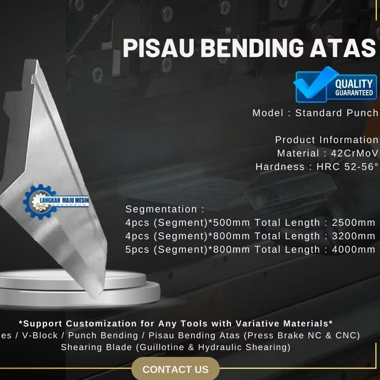 Pisau Atas Standar Mesin Bending / Pisau Tekuk siku 90 derajat Panjang 80cm