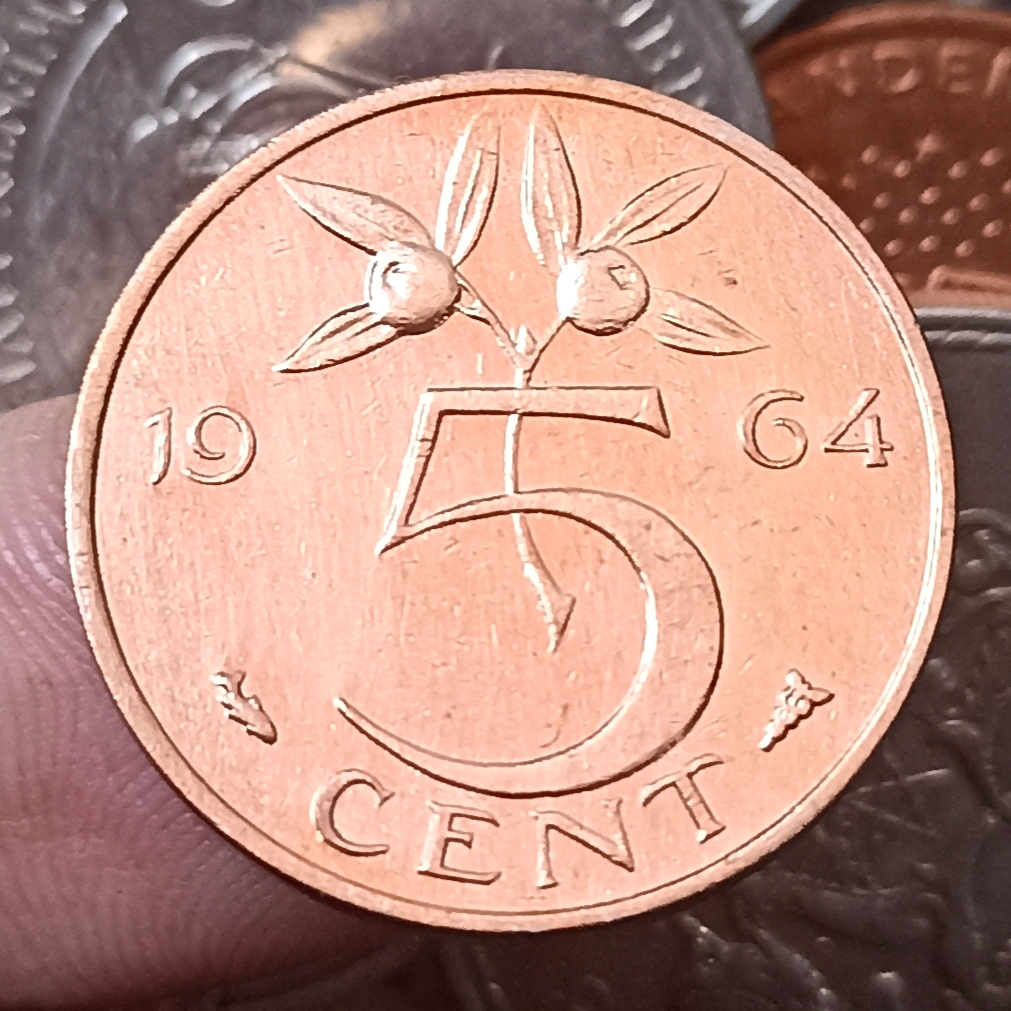 Koin Kuno Belanda / Netherlands 5 Cents - Juliana 1964