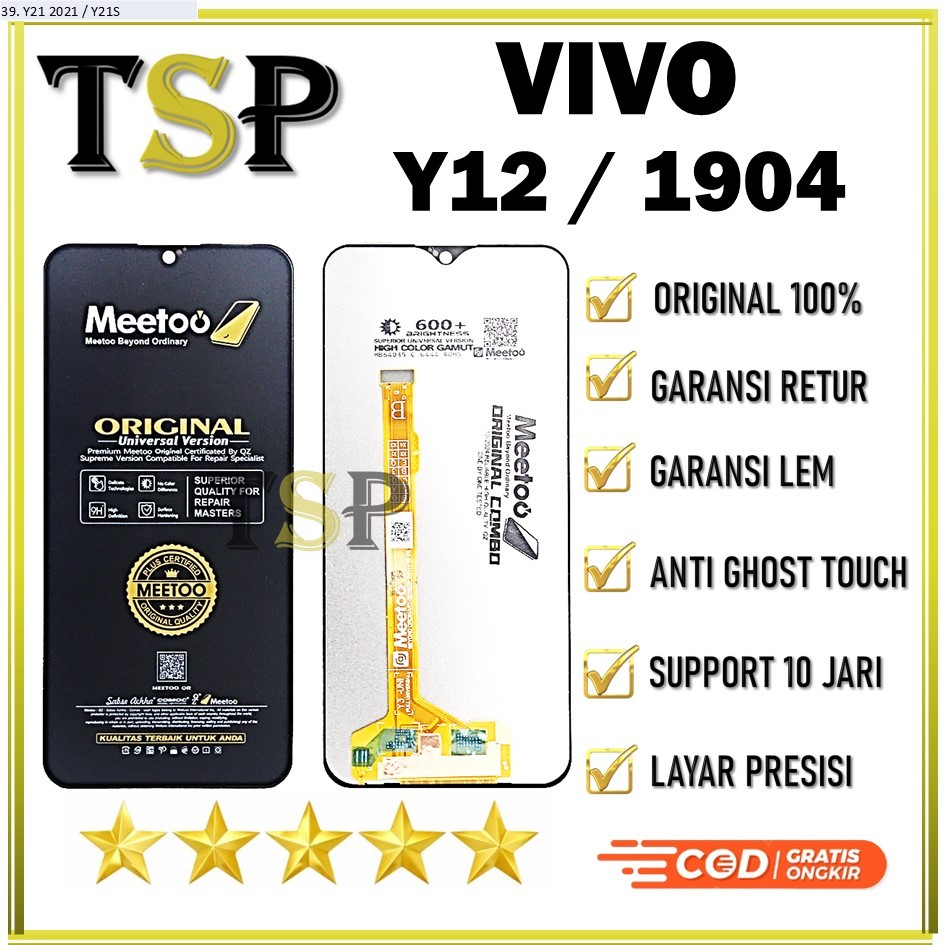LCD TOUCHSCREEN VIVO Y12 / 1904 FULLSET ORIGINAL