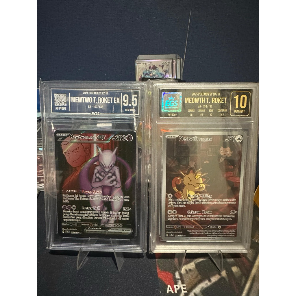 2 Slab SR Mewtwo + AR Meowth