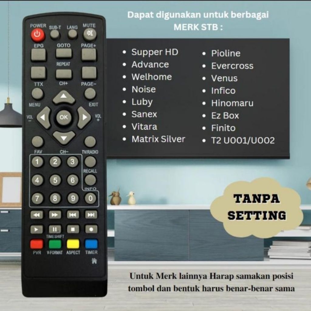 Remote STB multi LUBY HINOMARU EZ BOX FINITO T2 U001 T2 U002 SUPERHD