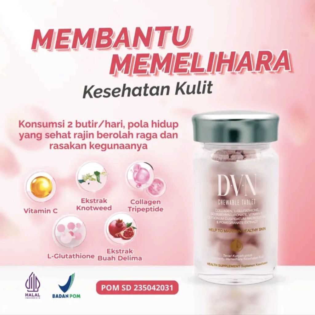 DVN COLLAGEN ORIGINAL WELLOUS ISI 60 TABLET PERBOTOL HALAL DAN BPOM RI