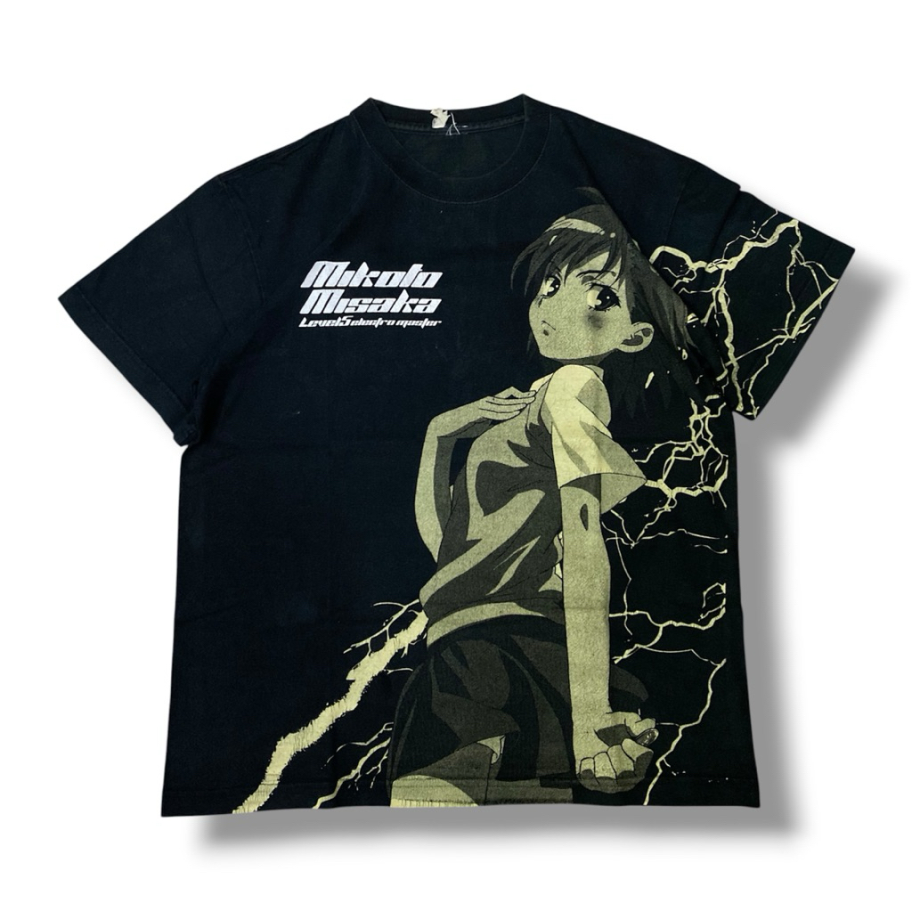Mikoto Misaka | Kaos Anime A Certain Magical Index | Black Color