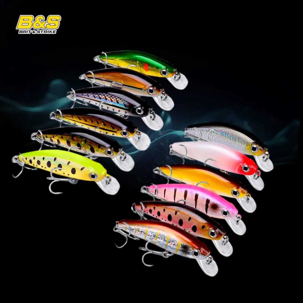 Umpan casting Minnow proberos 4.5cm 3gram Singking bkb hook ultralight hampala kakap pbass
