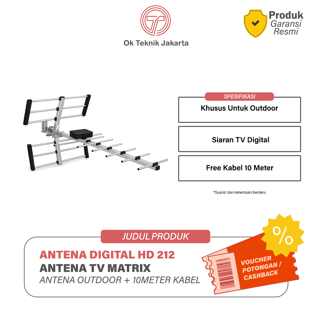 [BISA COD] MATRIX ANTENA TV DIGITAL HD-212 / HD 212 / HD-212 FREE KABEL / ANTENA OUTDOOR MATRIX
