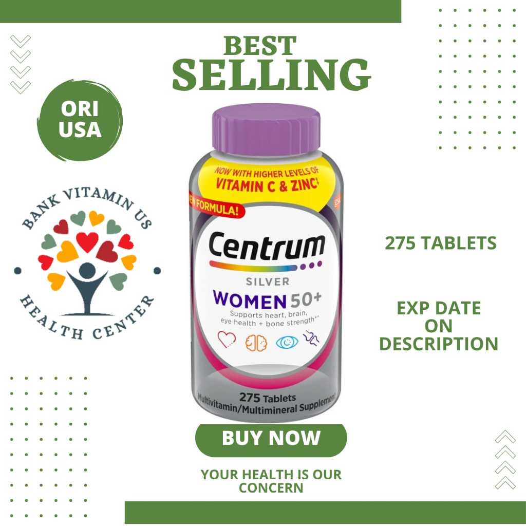 Centrum Women Multivitamin & Multimineral 275 Tablets - Vitamin Wanita USA