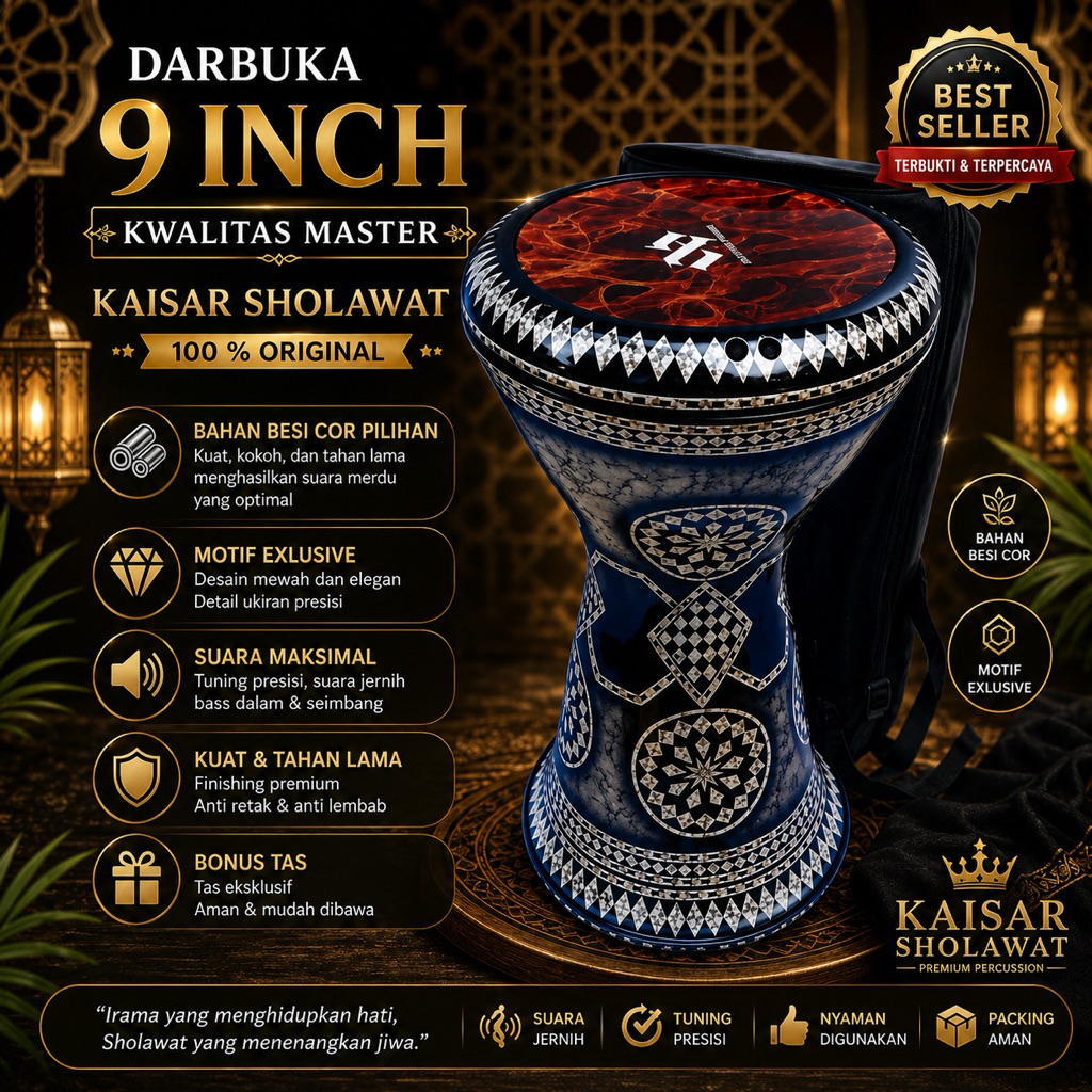 DARBUKA 9 INCH MIKA AHA. DARBUKA HADRAH
