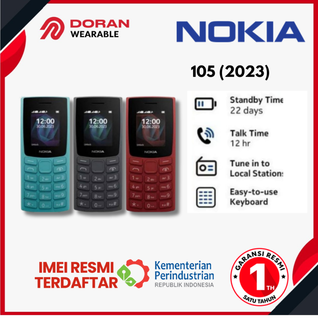 Handphone HP Nokia 105 2023 jadul - Original Garansi Resmi TAM
