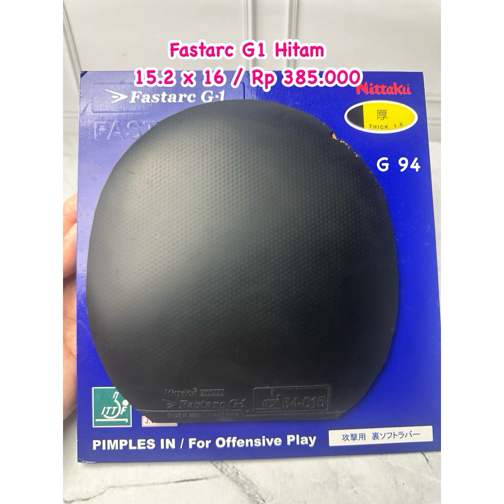 Second karet bet bat tenis meja pingpong Fastarc G1 Hitam