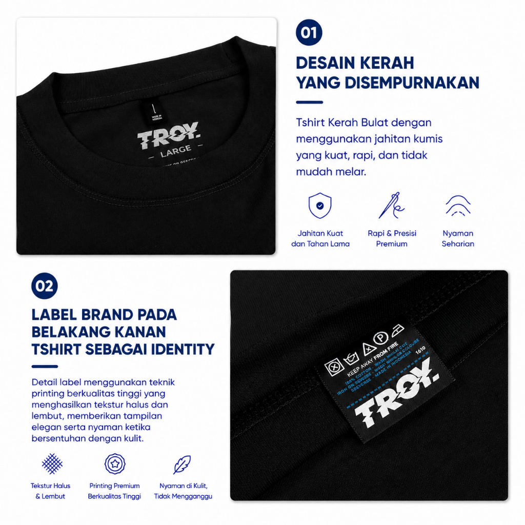Troy Company Boxy Oversize Tshirt Black Big Star - Kaos Boxy Oversize Hitam MBD 3645