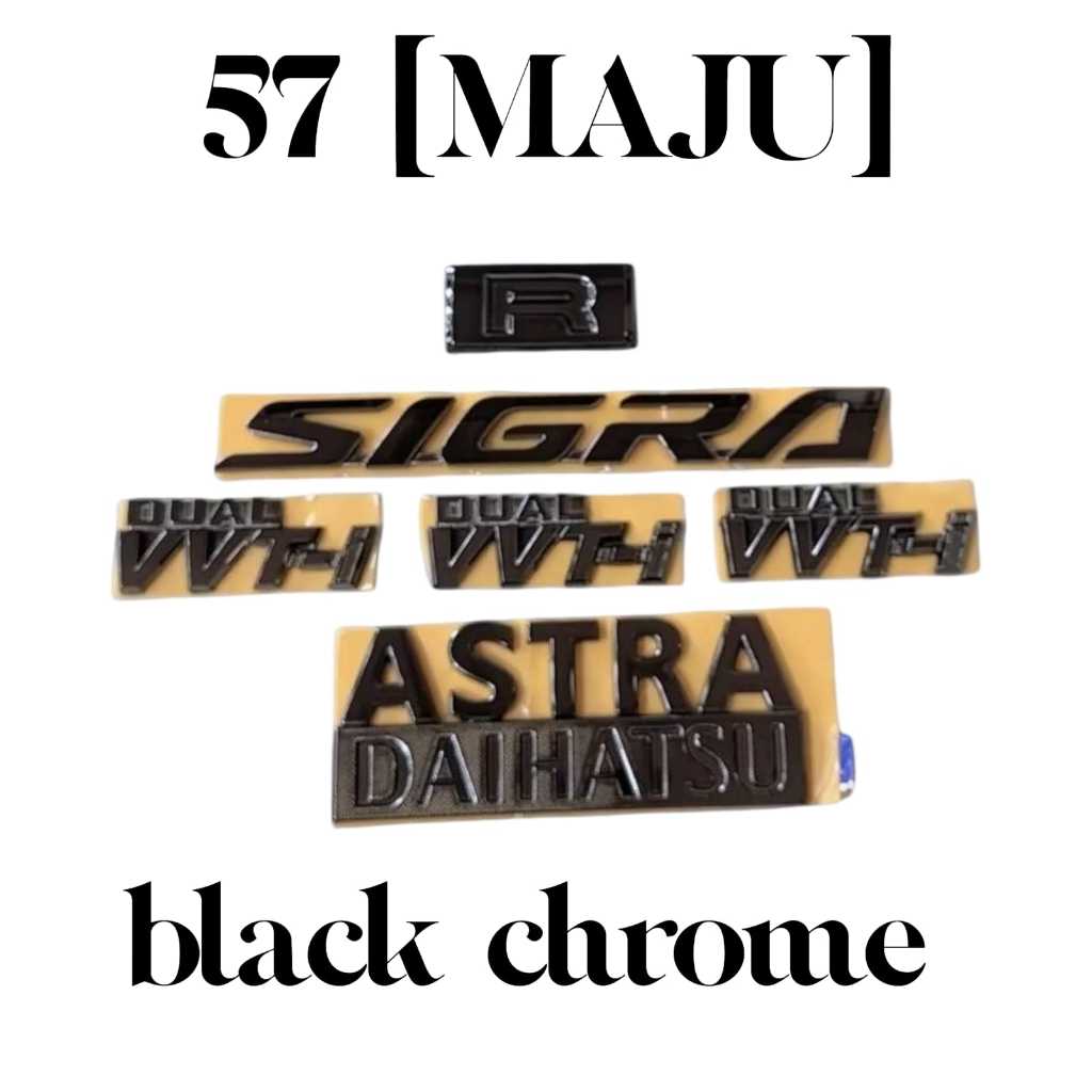 emblem  dan logo depan belakang mobil sigra black chrome R,X,M