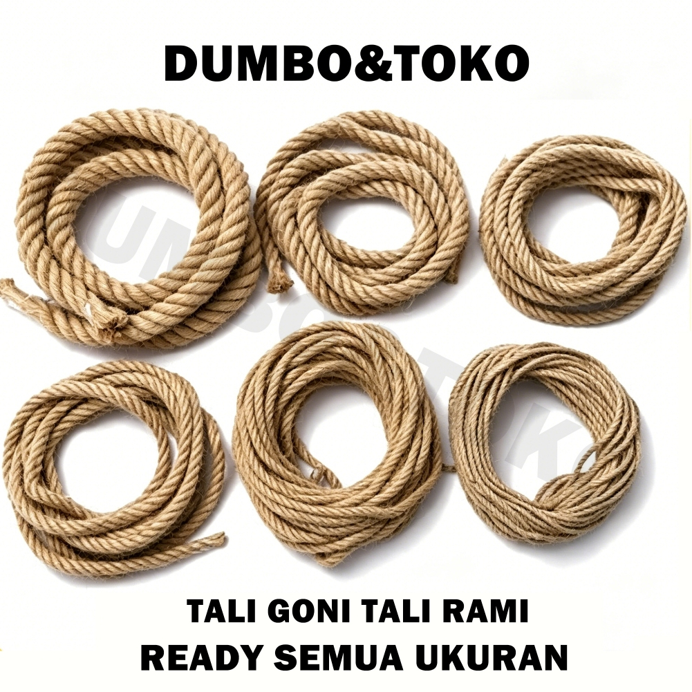 Tali goni 8mm 10mm 12mm 14mm / tali garukan kucing / tali rami / Tali Tambang Karung Goni / Tali Ser