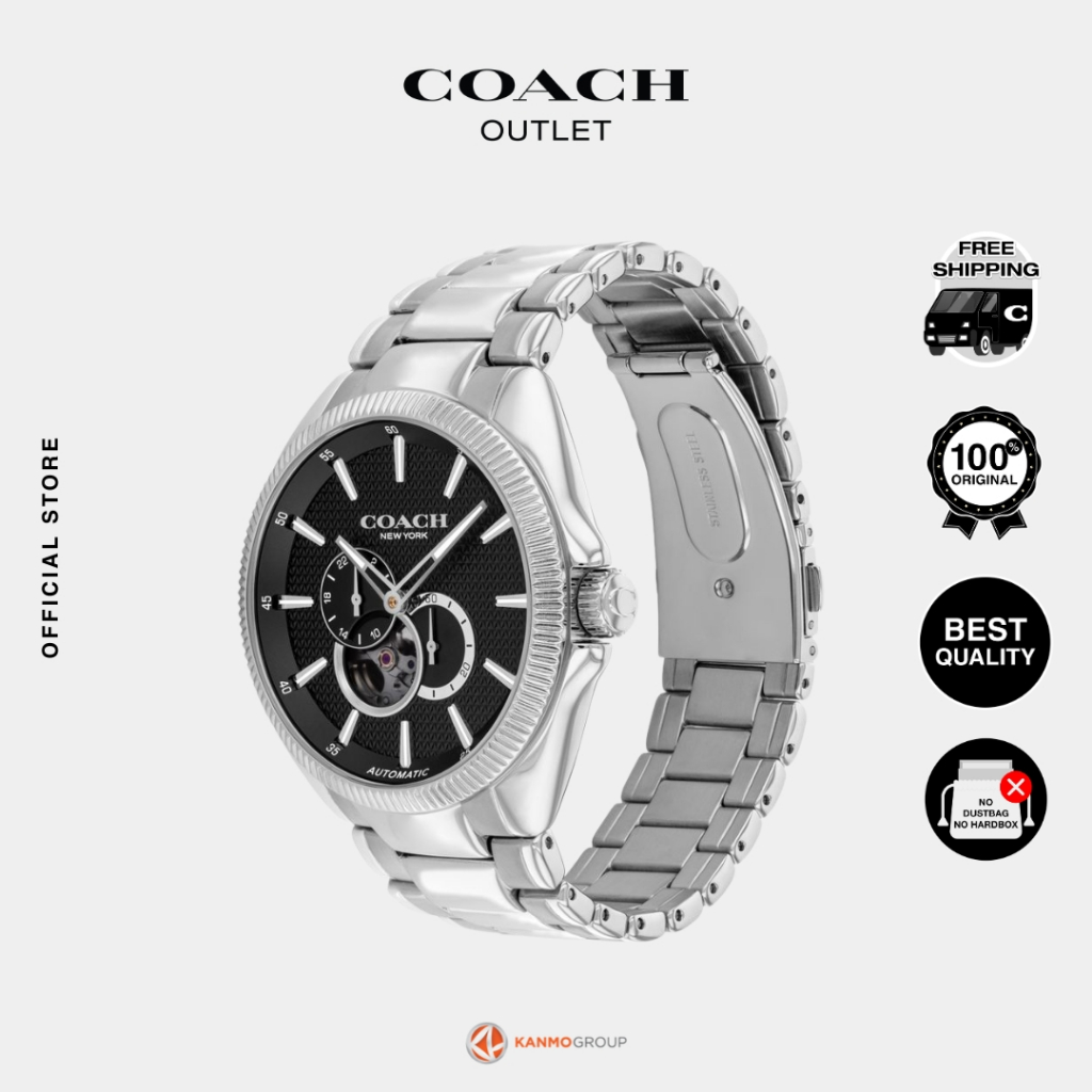 Coach Jackson Multifunction Silver Stainless Steel Strap - Jam Tangan Pria - 14602695