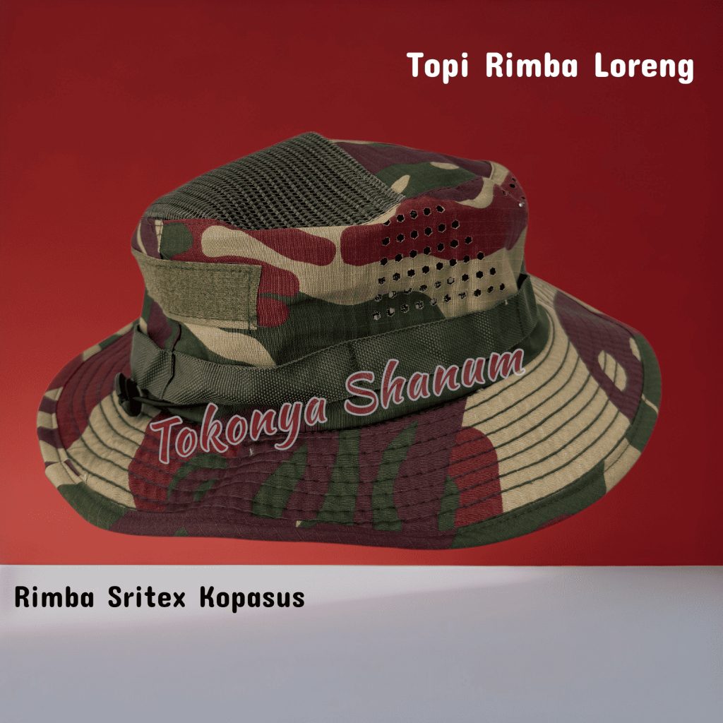 TOPI RIMBA SRITEX KOPASUS KAWAT LORENG TNI PREMIUM SRYTEX VELBET RIPSTOP