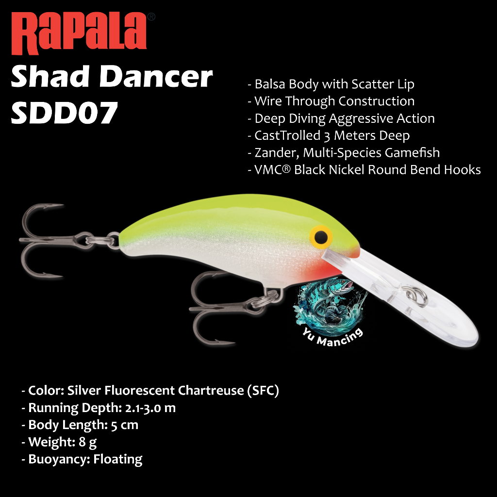 Lure Rapala Shad Dancer SDD07 SFC 7cm 15g - Umpan Casting Crankbait
