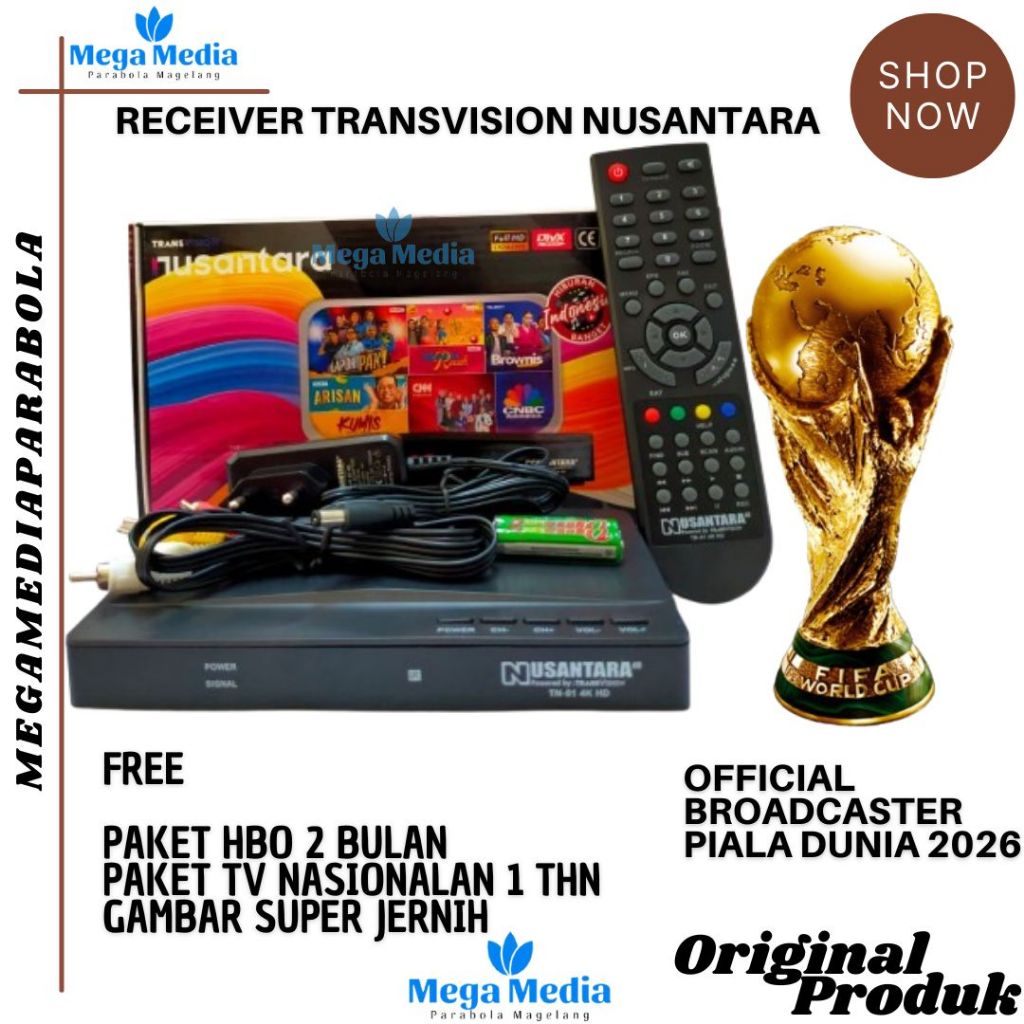 Receiver Transvision Nusantara HD Bisa Untuk parabola Mini Ku Band Dan Jaring C band Dan Piala Dunia