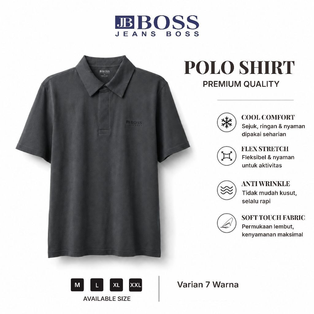 JB Boss Wangki Polo Shirt Kaos Kerah Cool Stretch Soft Melar