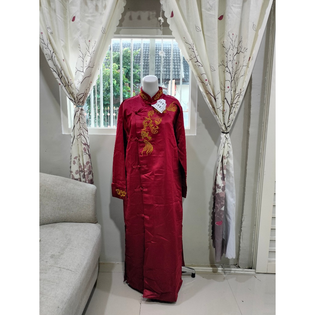 long dress cheongsam-baju tradisional china-kostum imlek-baju imlek