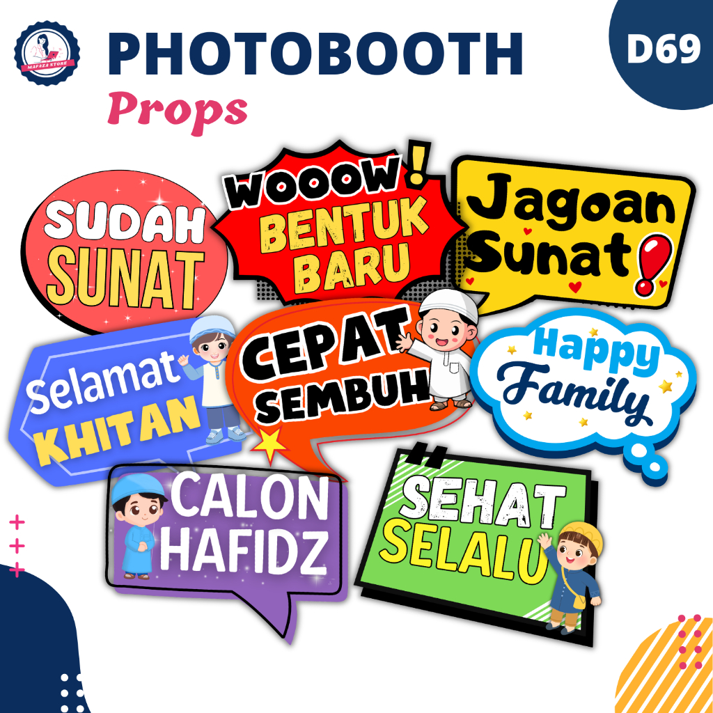 Photobooth Props Khitan photo booth props sunatan dekorasi custom tema anak anak request khitanan