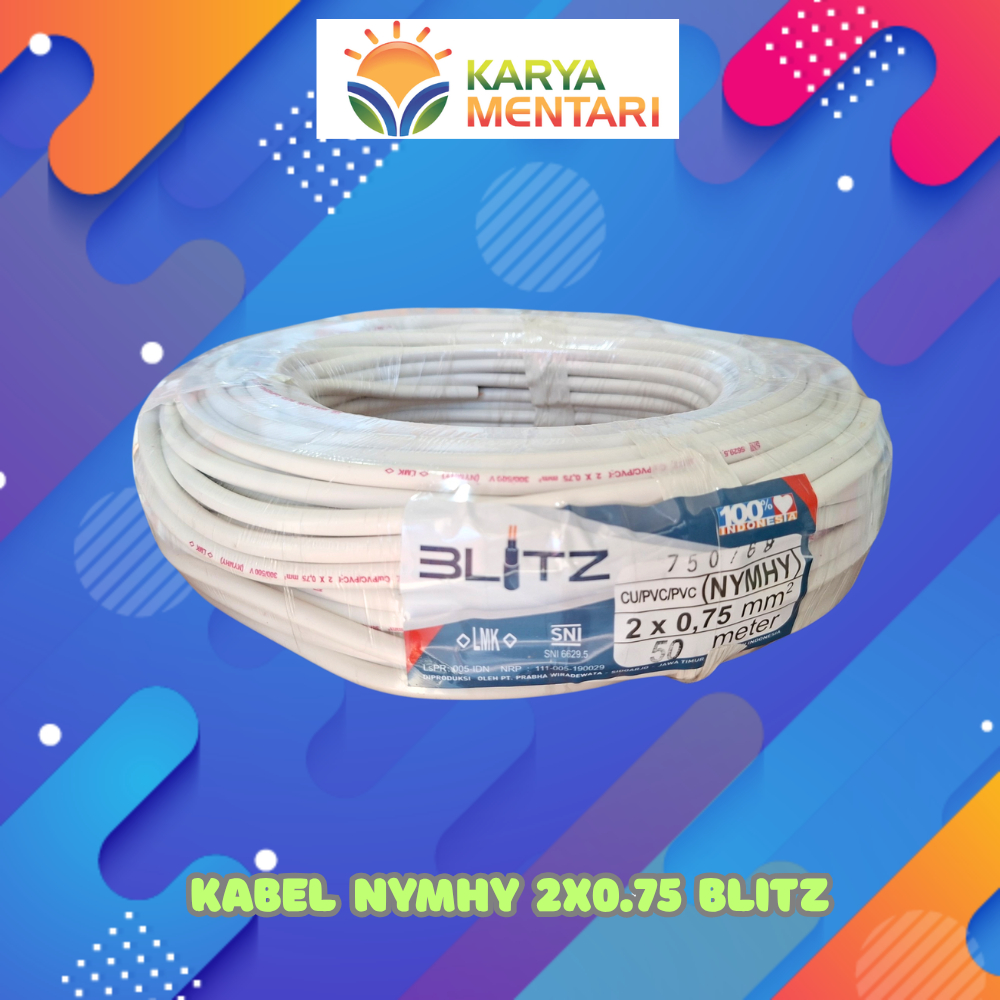 Kabel Listrik Serabut NYMHY 2x0.75 Kabel Listrik Blitz
