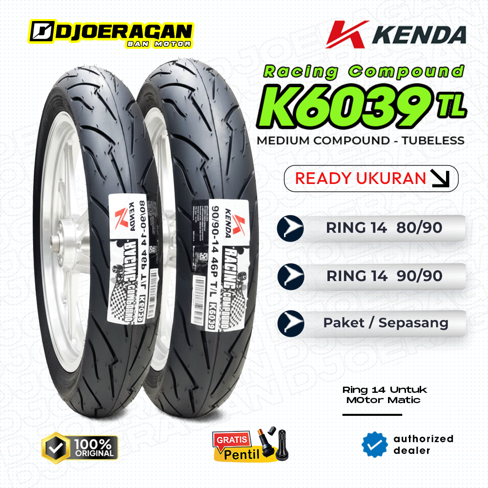 Ban Motor Ring 14 Kenda K6039 80/90 90/90 Racing Compound / Soft Compound Tubeless