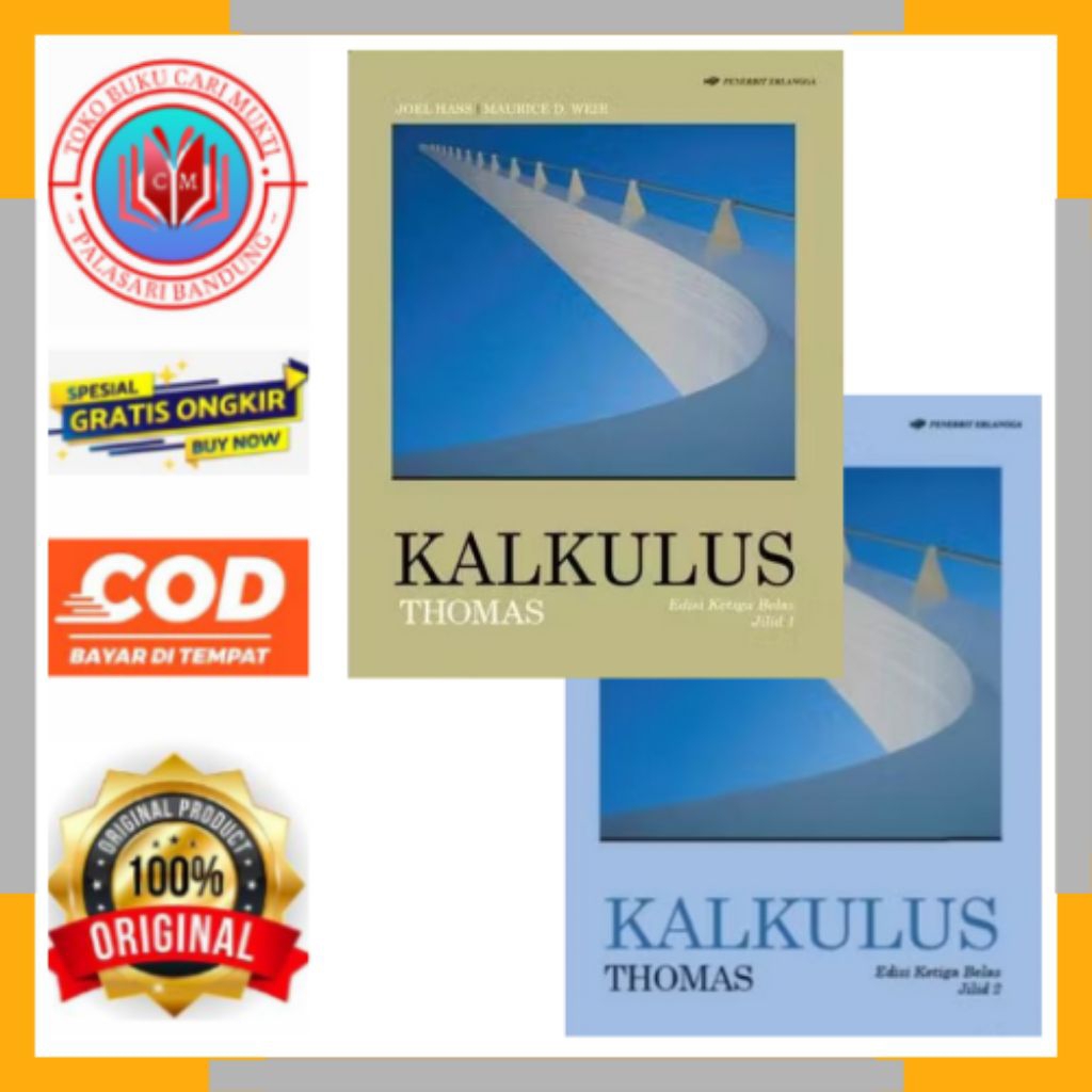 ERLANGGA BUKU KALKULUS GEORGE B THOMAS JR JILID 1 & 2 EDISI 13 BUKU ORIGINAL