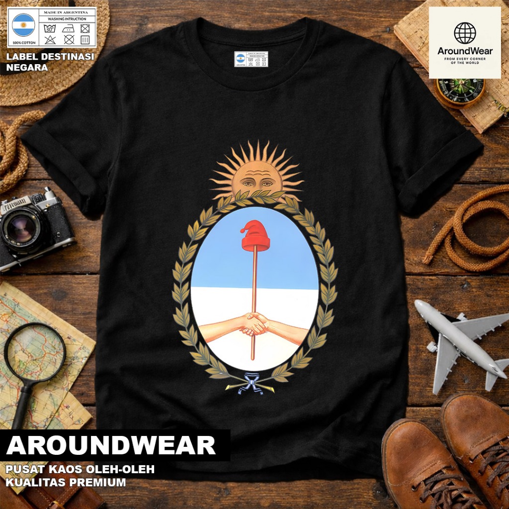 BAJU KAOS OLEH OLEH ARGENTINA 16, PAKAI TAG NEGARA ASAL ARGENTINA BAHAN SOUVENIR PREMIUM GIFT