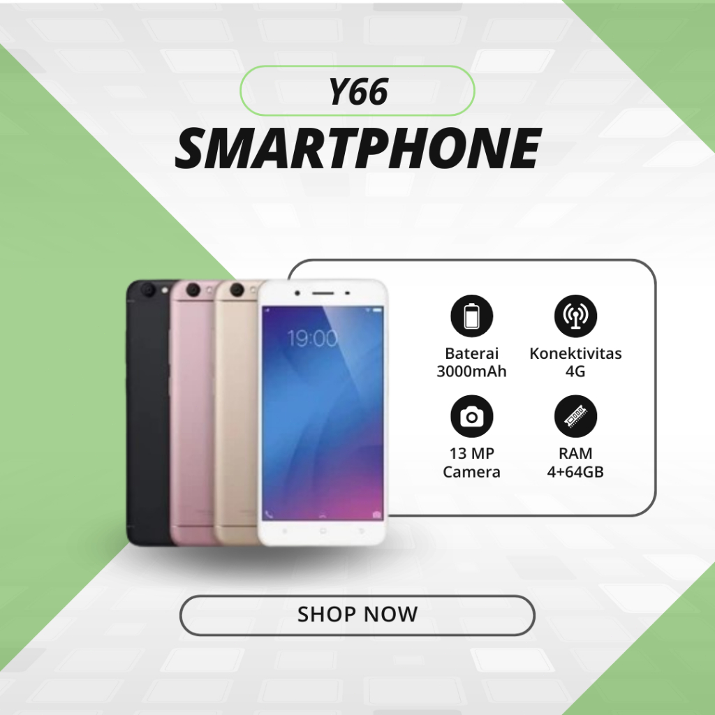 HP VIVO Y66 SMARTPHONE RAM 4GB/64GB BATERAY 3000mAh GARANSI 12 BULAN