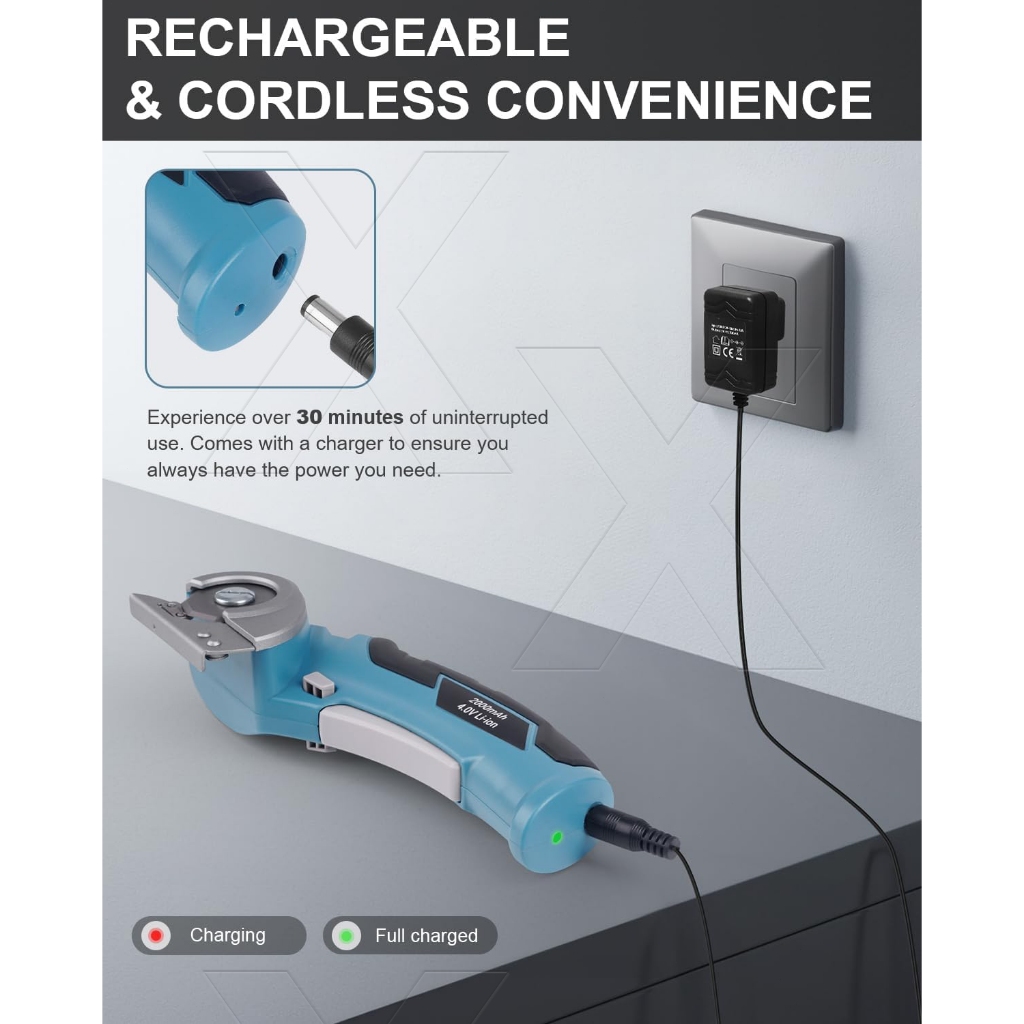 Gunting Kain Elektrik 3000 Mah Cordless Electric Fabric Scissors Mesin Pemotong Kain Gunting Putar