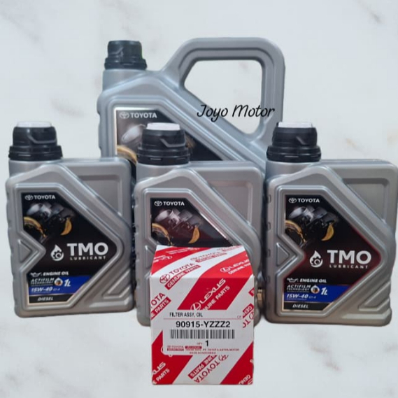 Paket Ganti Oli Asli Toyota TMO Diesel SAE 15W-40 7 Liter  Filter Oli Asli Innova Fortuner Diesel