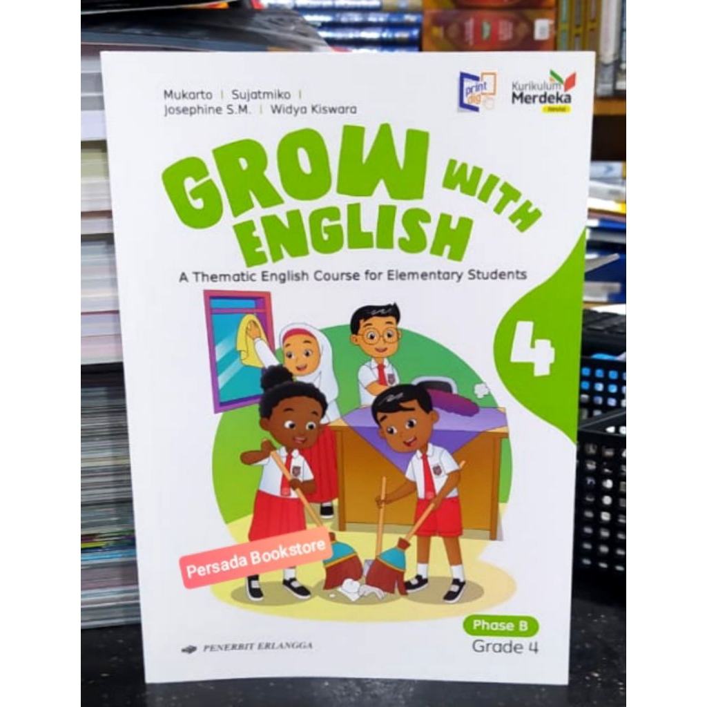 Buku Grow With English Bahasa Inggris SD Kelas 4 Kurikulum Merdeka Erlangga Revisi