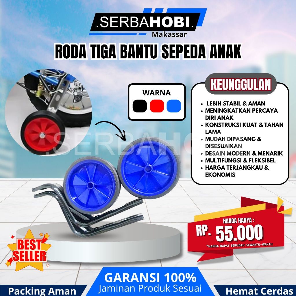Roda Samping Atau Roda Bantuan Untuk Sepeda Anak Ukuran 12/18 inch