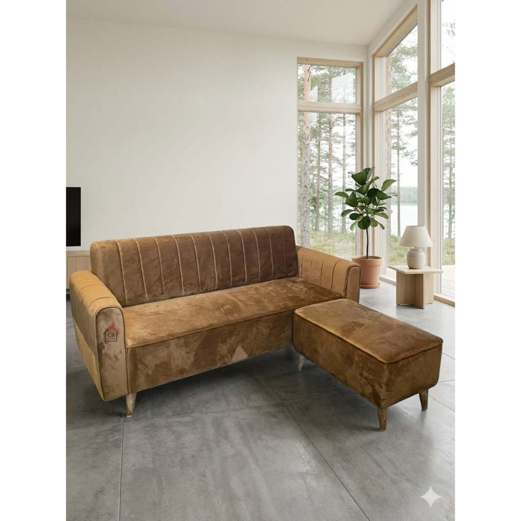 READY STOCK SOFA LORENZO / SOFA 3SEATER PUFF / SOFA SCANDINAVIAN / SOFA TAMU SIMPEL ESTETIK