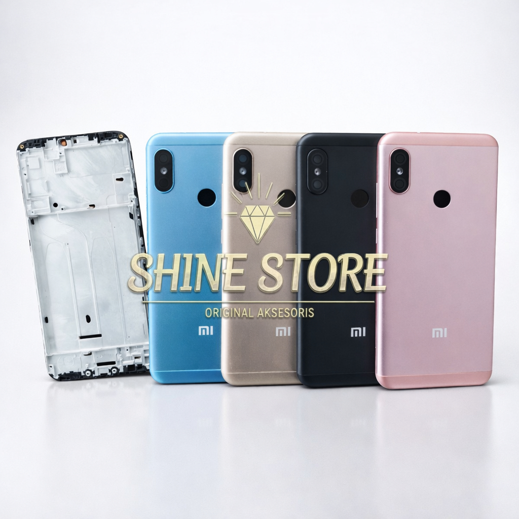 Casing Housing Fullset HP Xiaomi Mi A2 Lite Backdoor + Frame LCD Bekdor Kesing Full Set