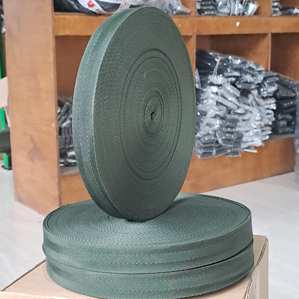 50 meter Motif Panah Webbing 2,5cm  Kuat Tebal – Tali Tas Tactical / Selempang / Konveksi
