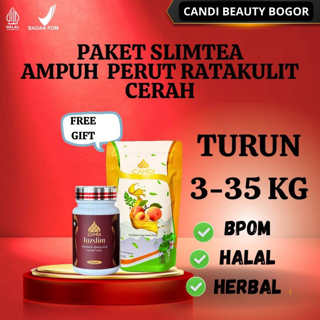 PAKET DIET SLIMTEA CANDI BEAUTY OBAT DIET PELANGSING BADAN SLIMMING PENURUN BERAT BADAN