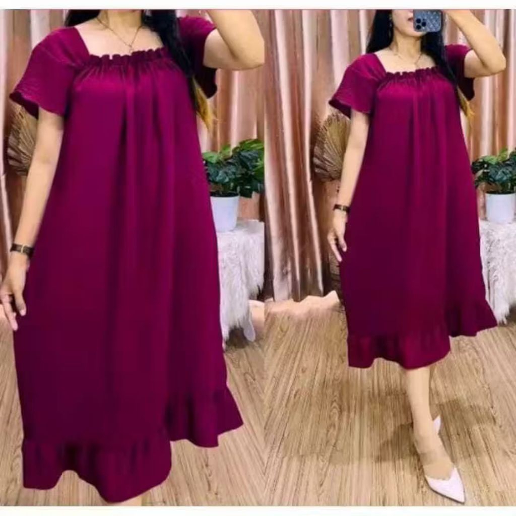 3 pcs daster fuji wanita dewasa bahan katun nyaman di pakai/ daster fuji perempuan kekinian/dress wa