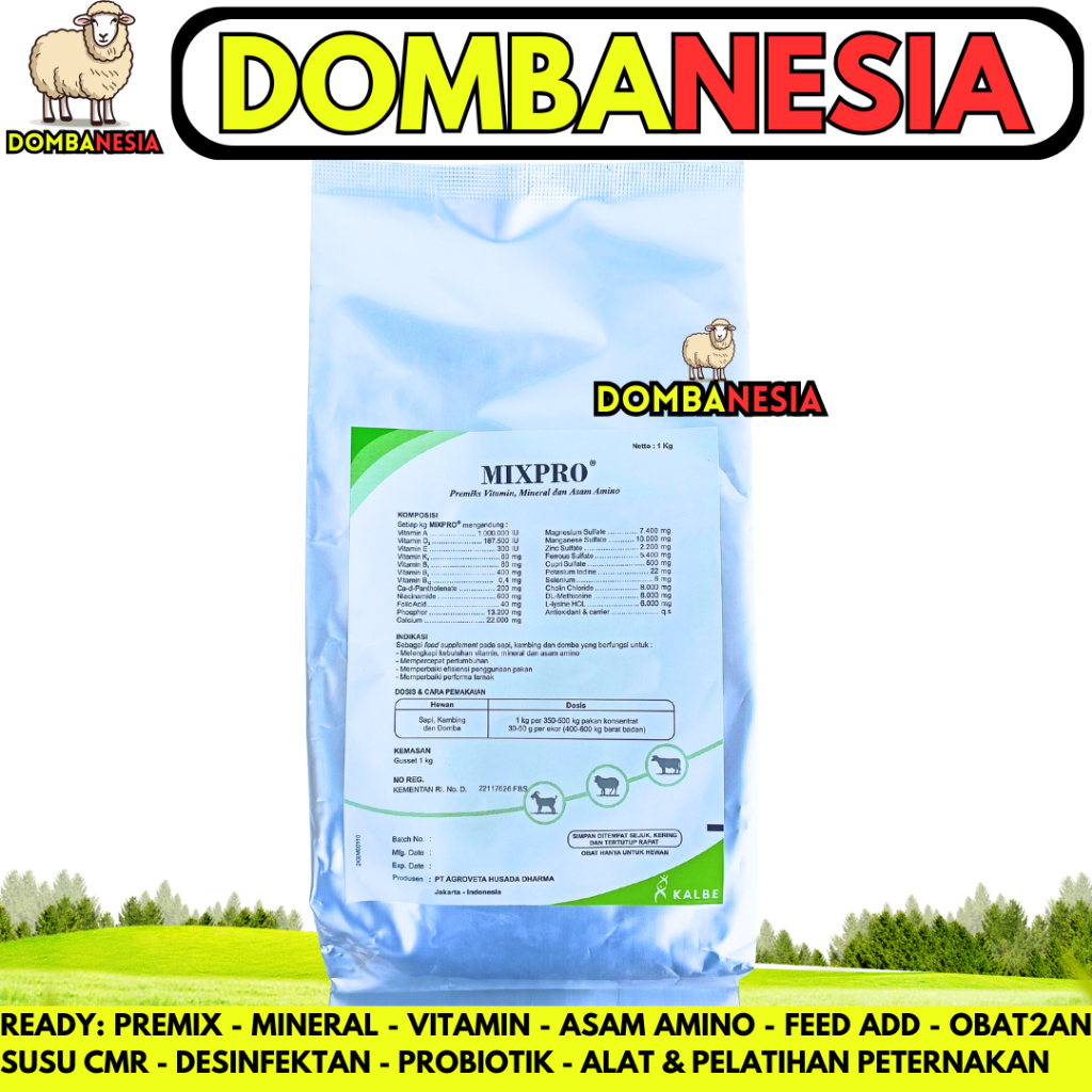 MIXPRO PREMIX SAPI 1 KG - Mix Pro Premix Vitamin Mineral Penggemuk & Pemacu Pertumbuhan Sapi Kambing