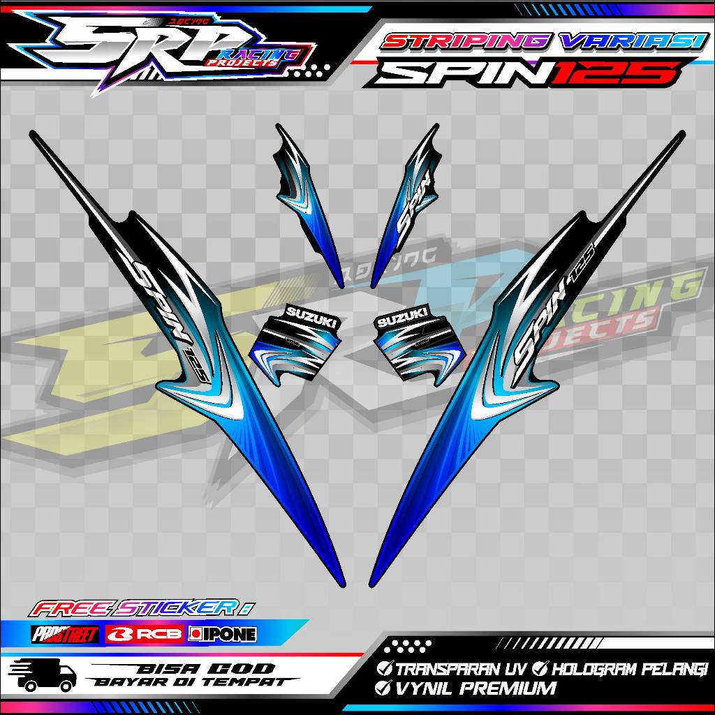 STRIPING VARIASI SUZUKI SPIN 125 / STICKER LIST VARIASI MOTOR SPIN 125