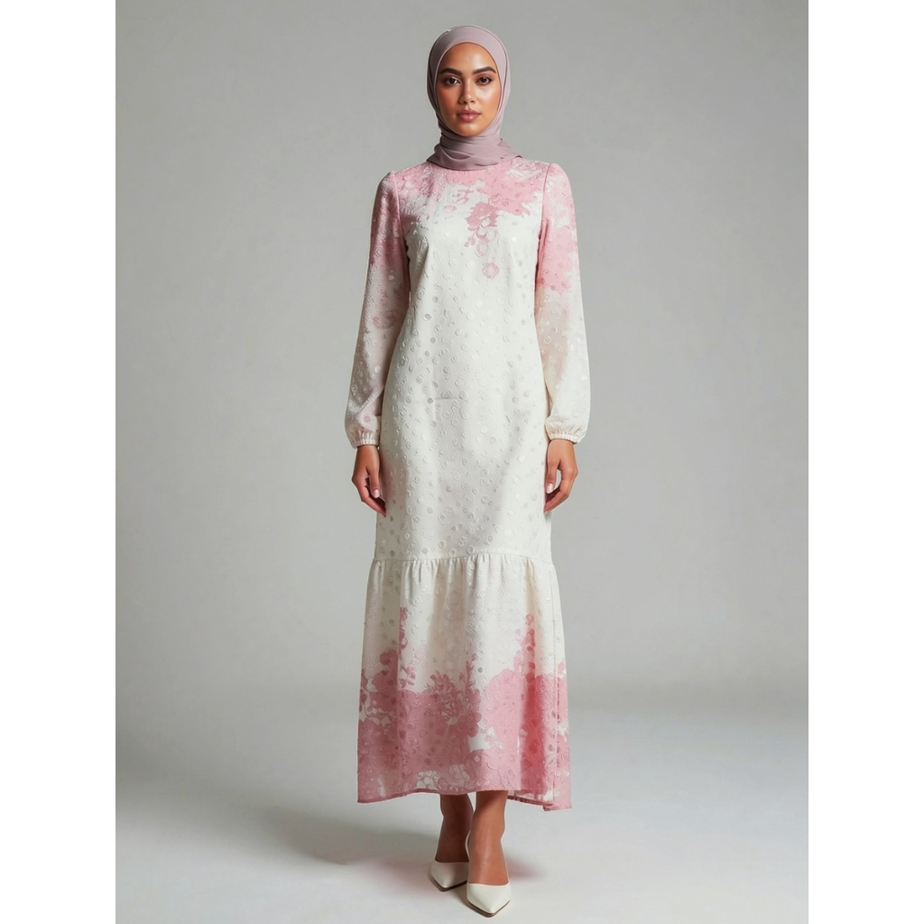 Eprise Yasmine Gamis Dress PINK FP756C | Dress Muslim Wanita | Gamis Lebaran