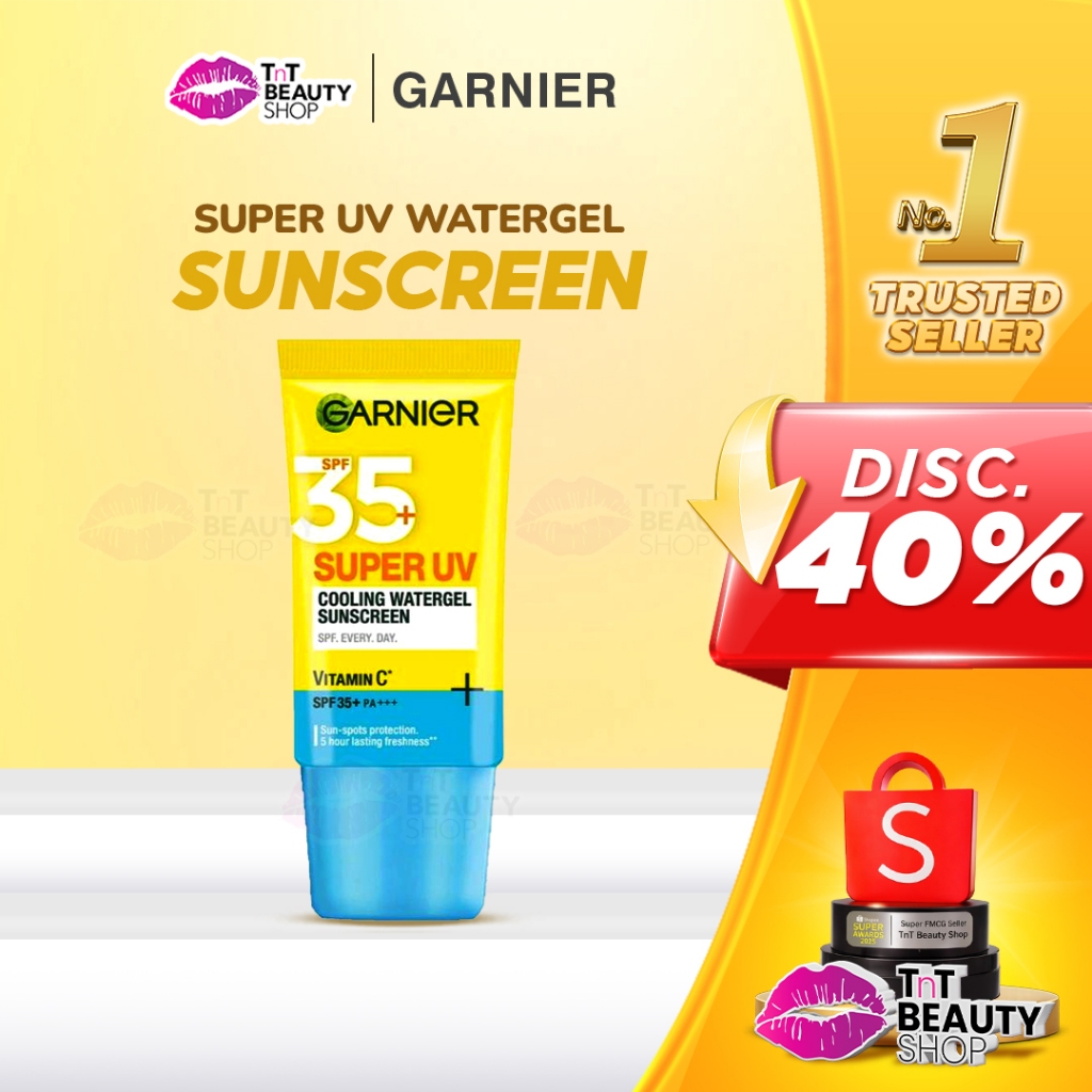 GARNIER Super UV Cooling Watergel Sunscreen SPF 35+ PA++++ 20ml Sunscreen hingga 8 jam  | TnT Beauty