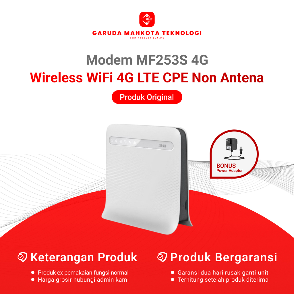 Modem ZTE MF253S CPE 4G LTE Wireless WiFi / Modem Router Bekas Original Bonus Adaptor