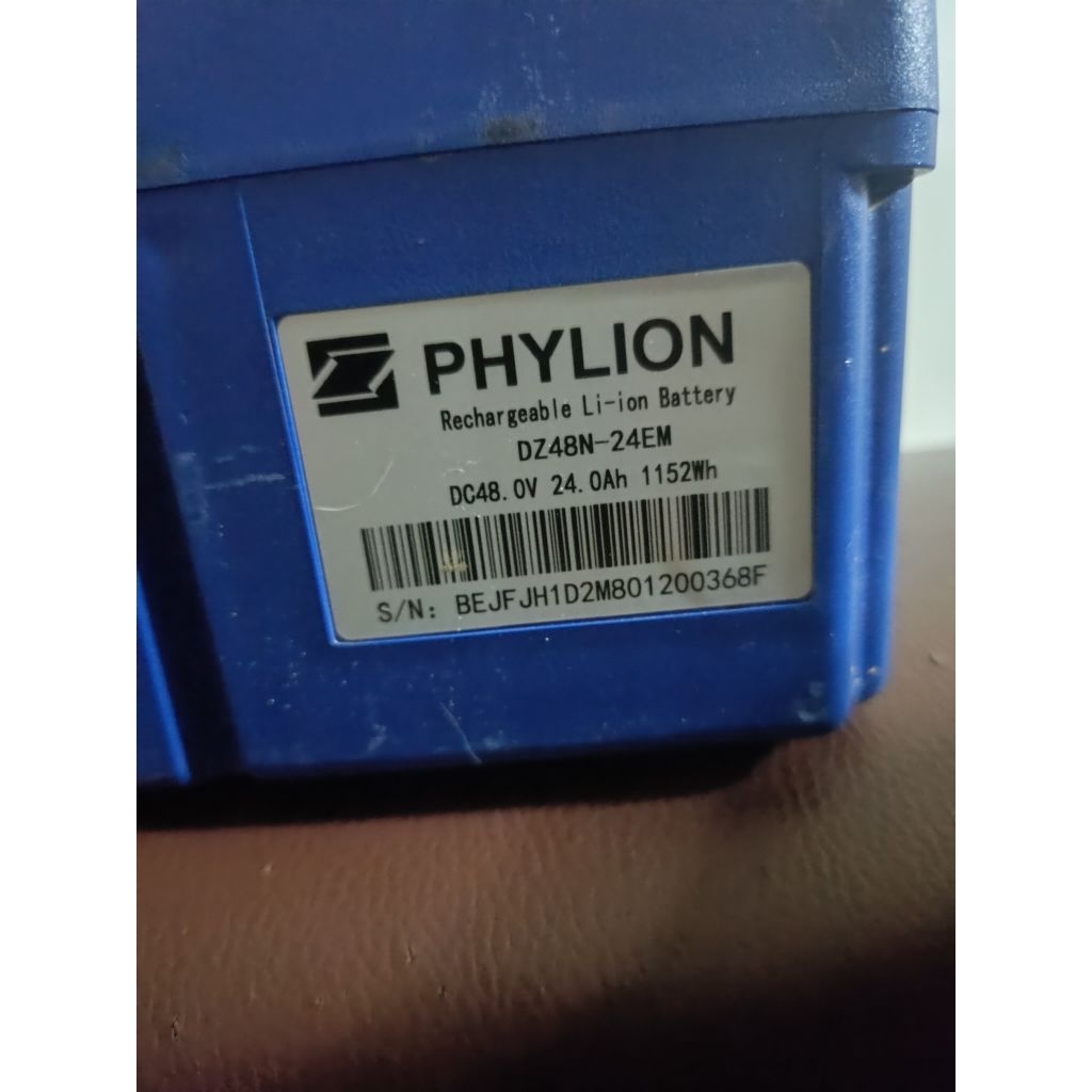 baterai sepeda listrik phylion 48v 24ah