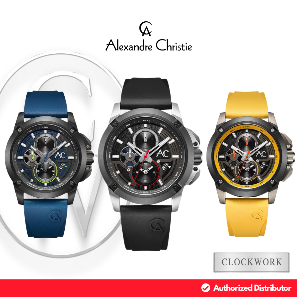 Jam Tangan Pria Alexandre Christie AC 9602 MCB / MCR Rantai / Karet Analog Murah Garansi ORIGINAL
