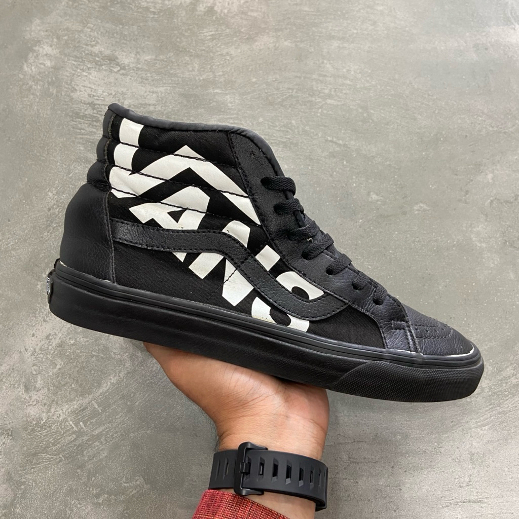[Size 42] Rare Vans Sk8-Hi Reissue ‘Big Logo’ Black White Leather (VN0A2XSBQW7) Second Original Kond
