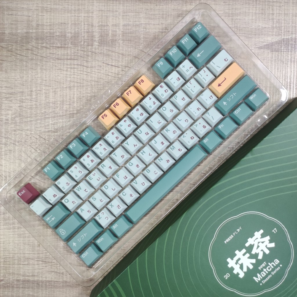 Press Play PPBT MATCHA PBT Dye Sub Keycaps Cherry Profile Keycap Pressplay
