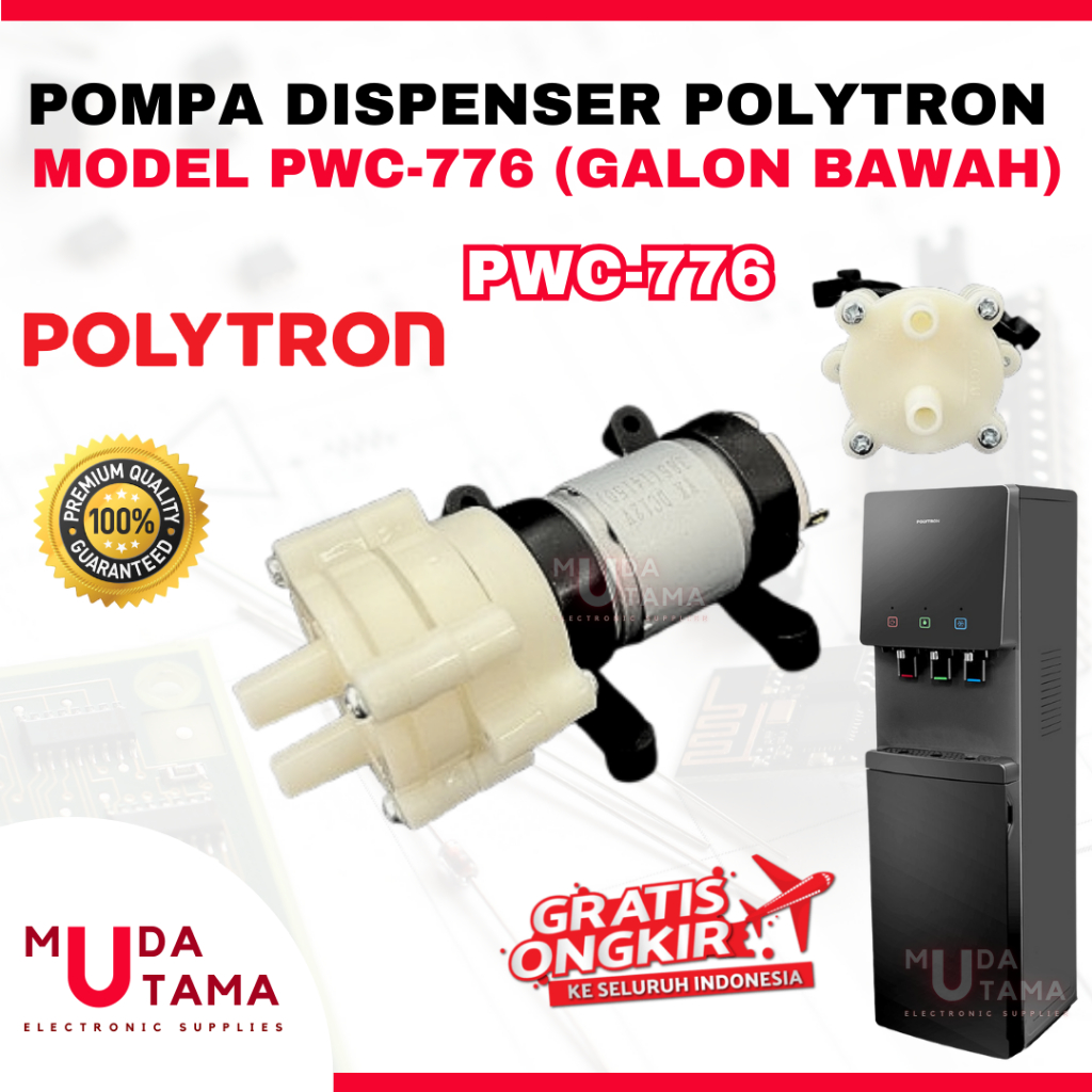 DINAMO POMPA DISPENSER POLYTRON PWC-776 GALON BAWAH 12 Volt | MOTOR DISPENSER GALON BAWAH POLYTRON P