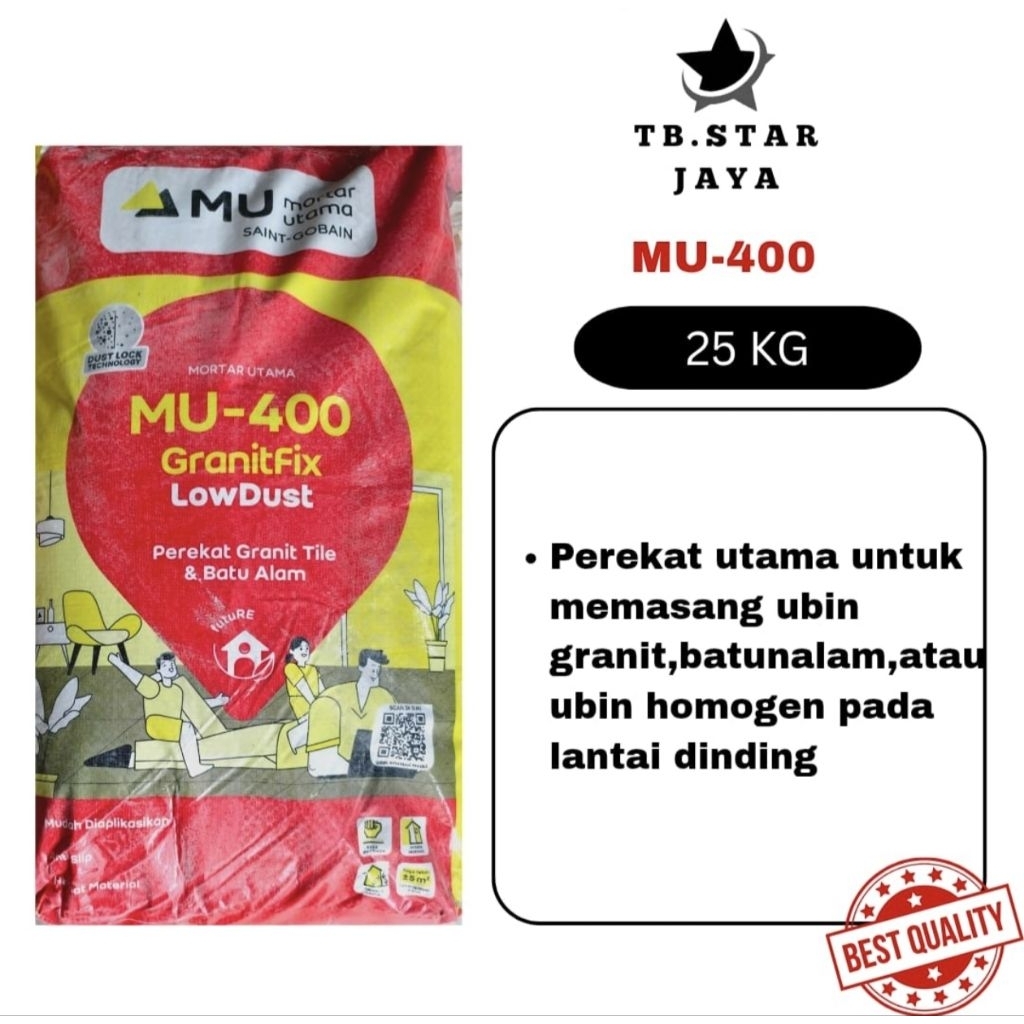 MU 400 / MU 400 Semen Perekat Granite /Perekat Granit 25 Kg / MU400